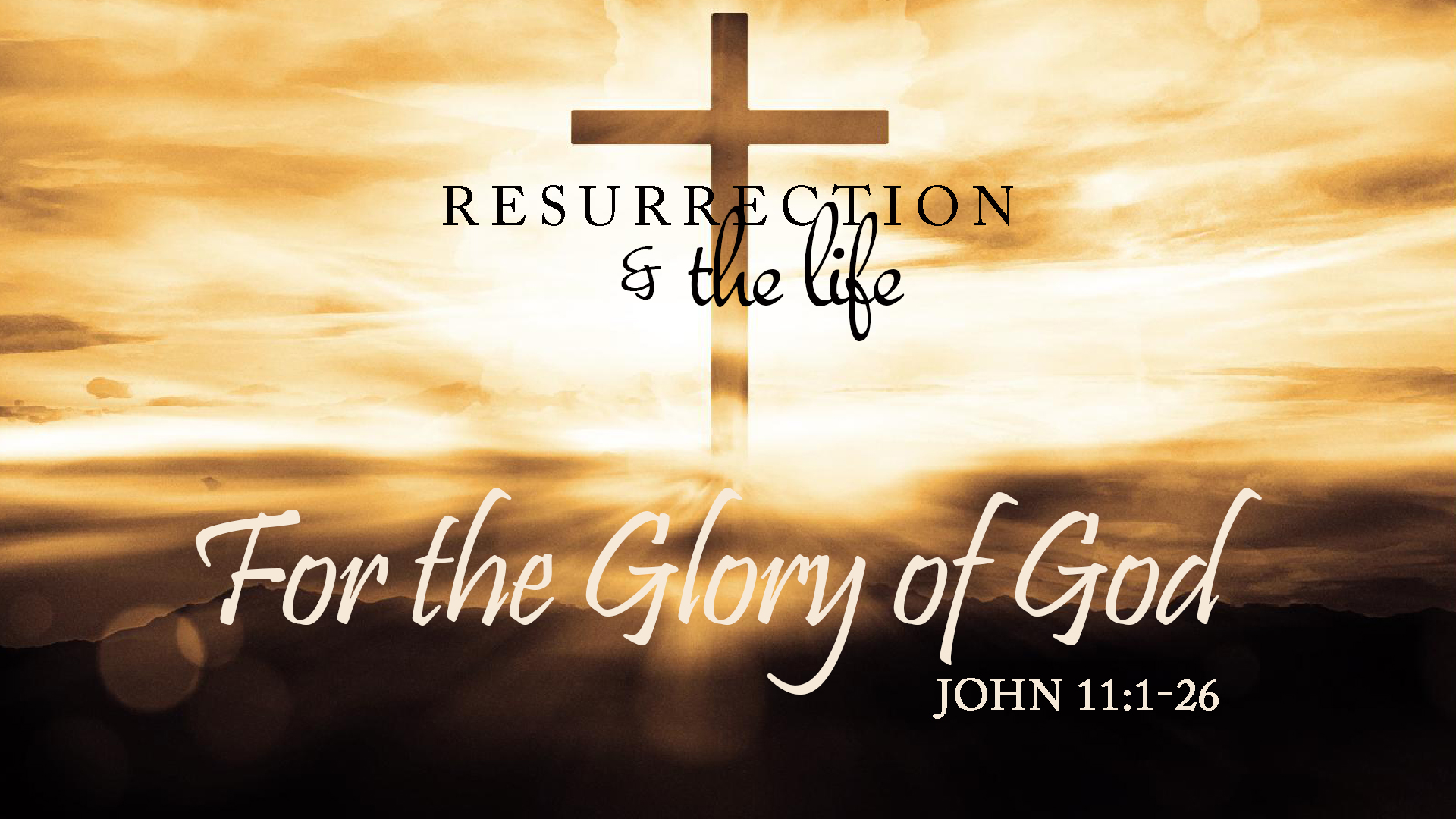  Resurrection & the Life, part 1: For the Glory of God  Image