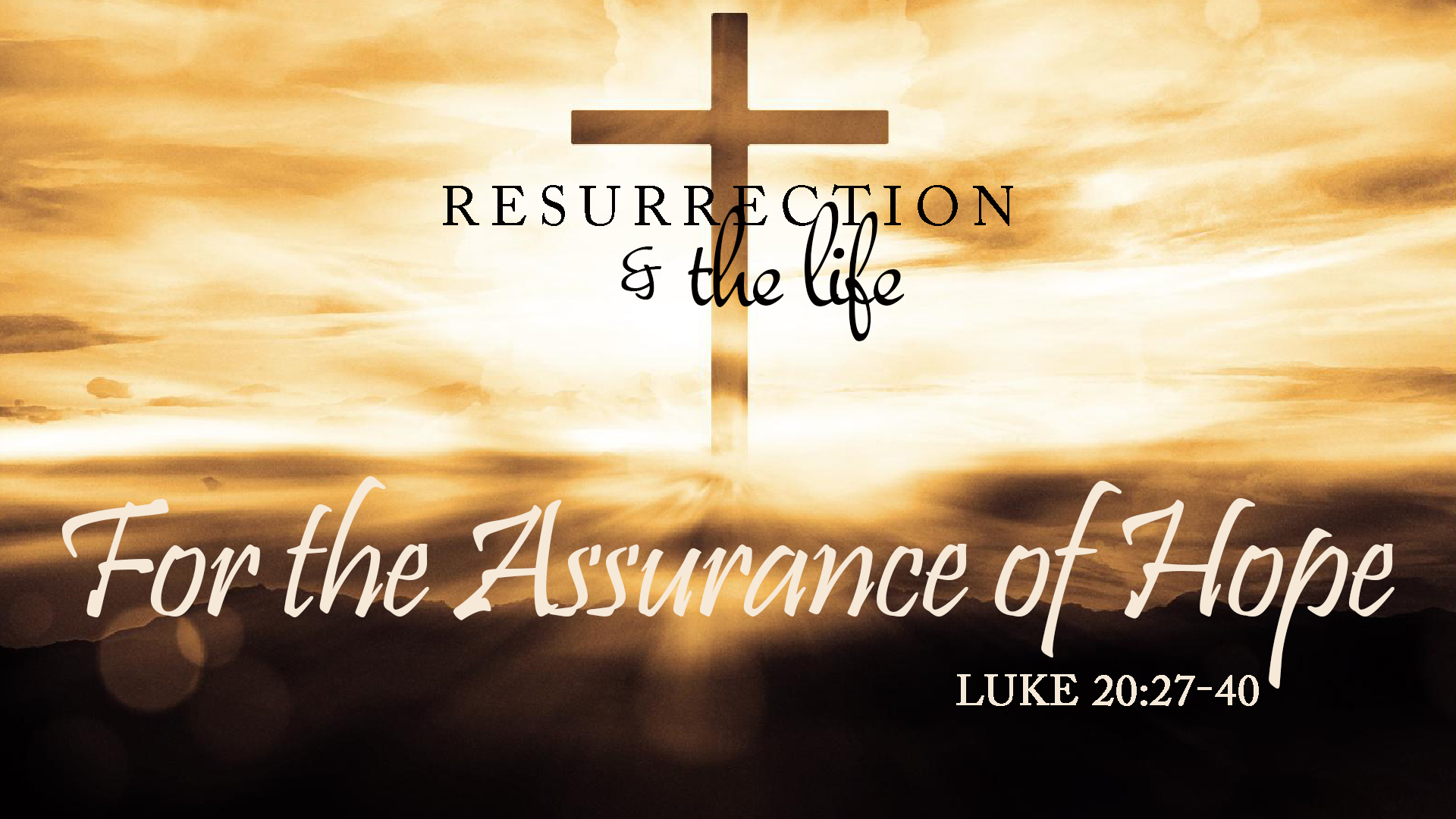  Resurrection & the Life, part 4: For the Assurance of Hope  Image